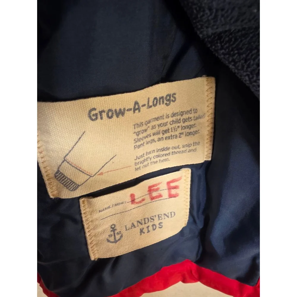 Kids Lands' End Red Winter Coat Size N 6/7)